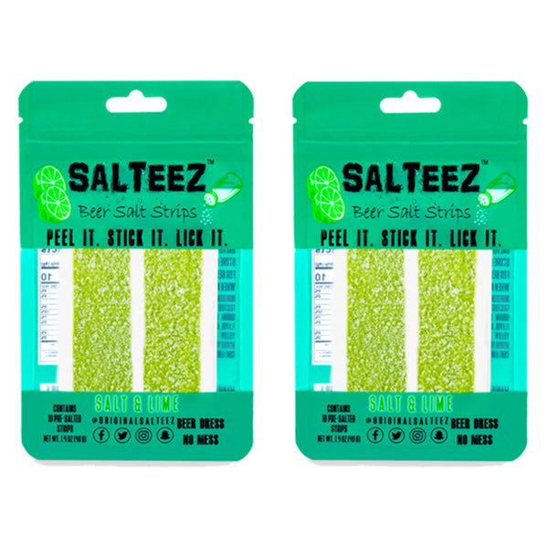 Salteez Beer Salt Strips - Salt & Lime Flavor - 2 Packs - 20 Total Strips! - FREE SHIPPING!